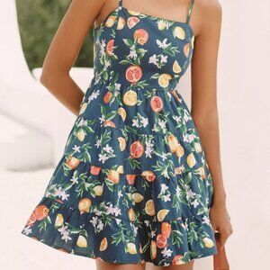Mahila By Anthropologie Cotton Citrus Mini Dress